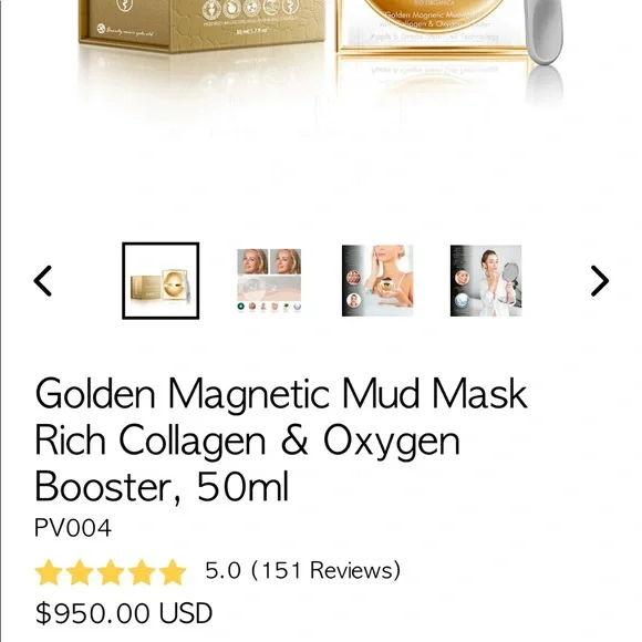 Golden Magnetic Mud Mask Rich Collagen & Oxygen Booster